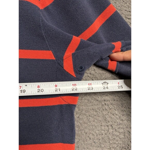 Polo Ralph Lauren Mens Large Striped Short Sleeve Rugby Arm Gussets Y2K Preppy - Picture 7 of 14